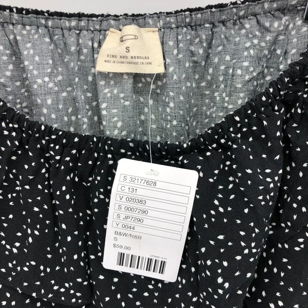 New Pins and Needles Shorts Romper‎ Small Black White Womens Rompers